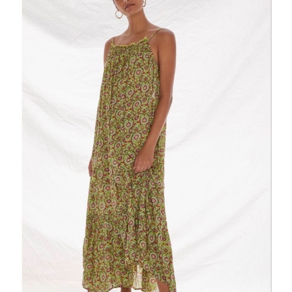 Anthropologie Flounced Maxi Lounge Dress